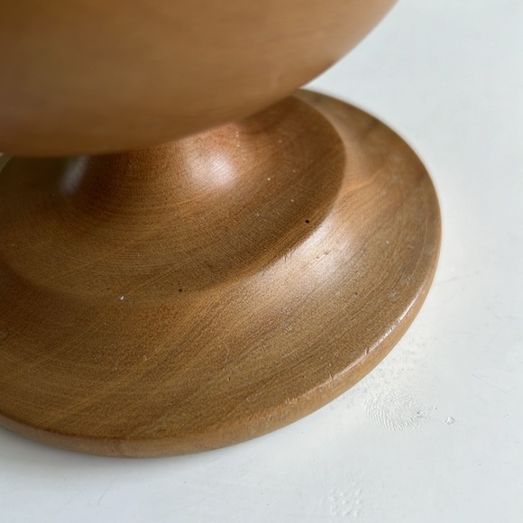 Vintage Wood Pedestal Vase Decor - Picture 11 of 14